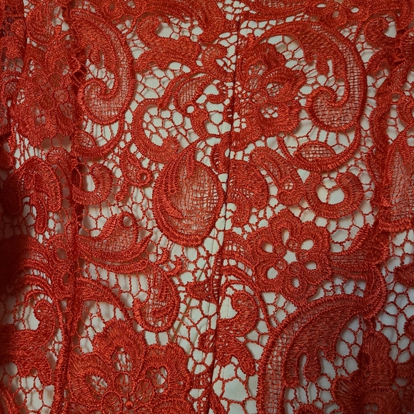 Forever Unique red lace long sleeve V-neck dress - Picture 8 of 14